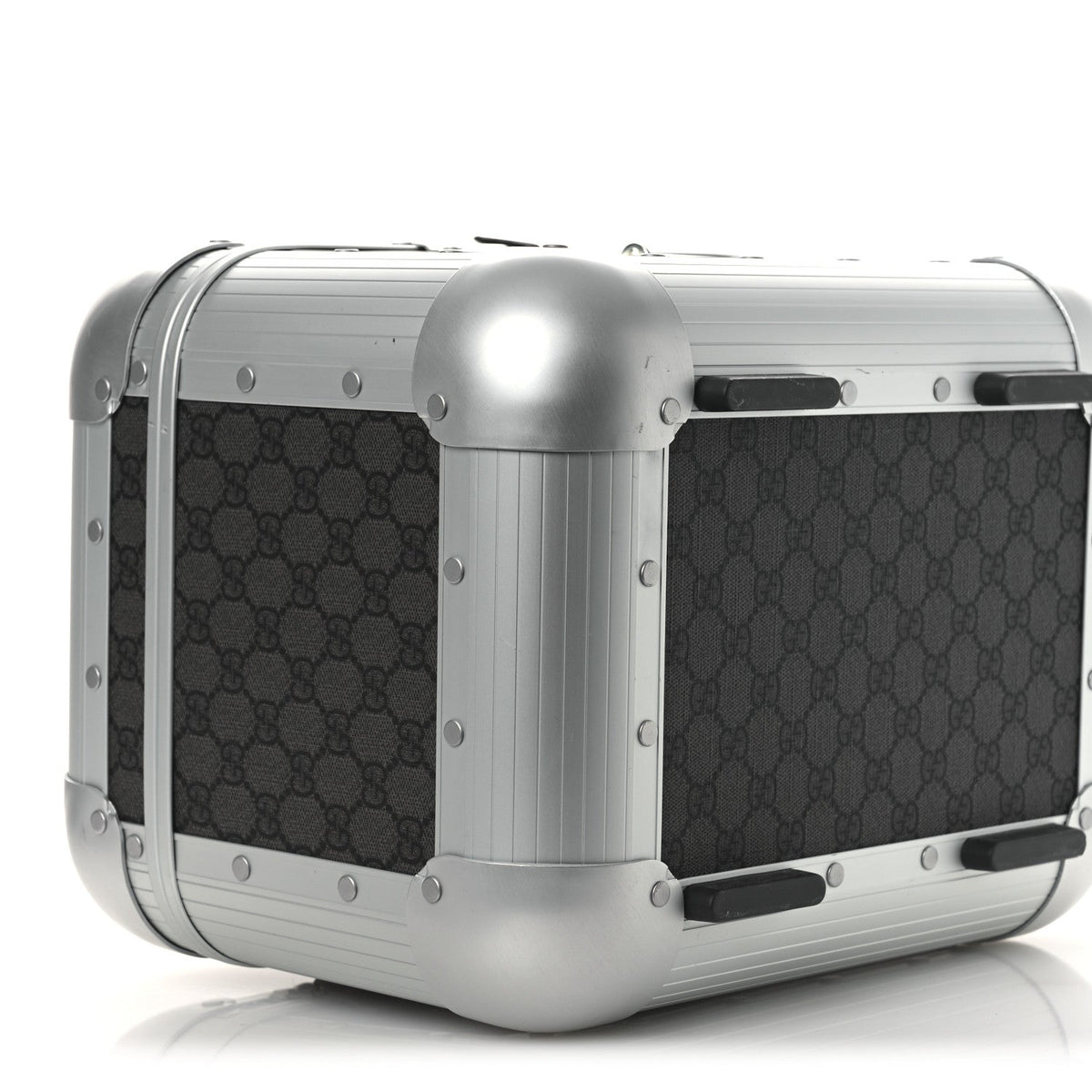 GG Supreme Monogram Aluminum Porter Beauty Case Silver