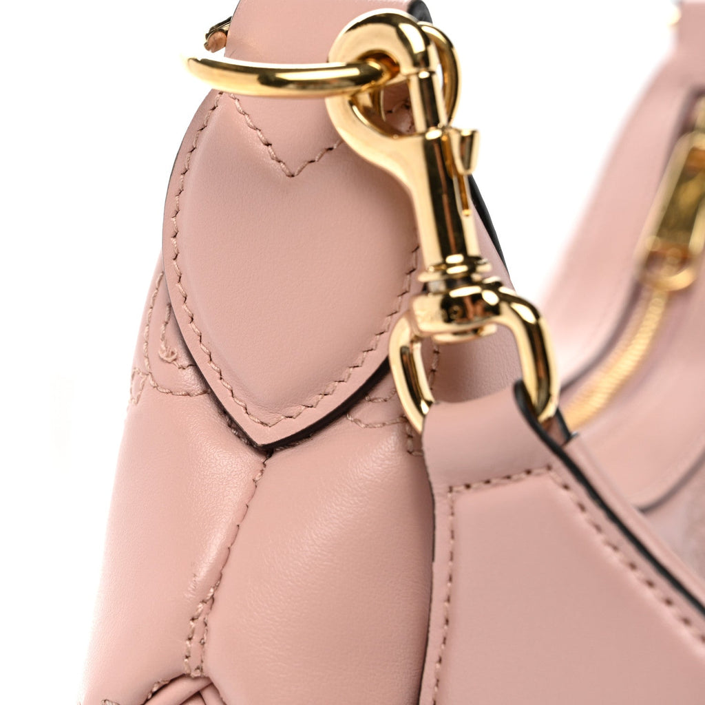 Calfskin GG Matelasse Small Hobo Shoulder Bag Perfect Pink Natural