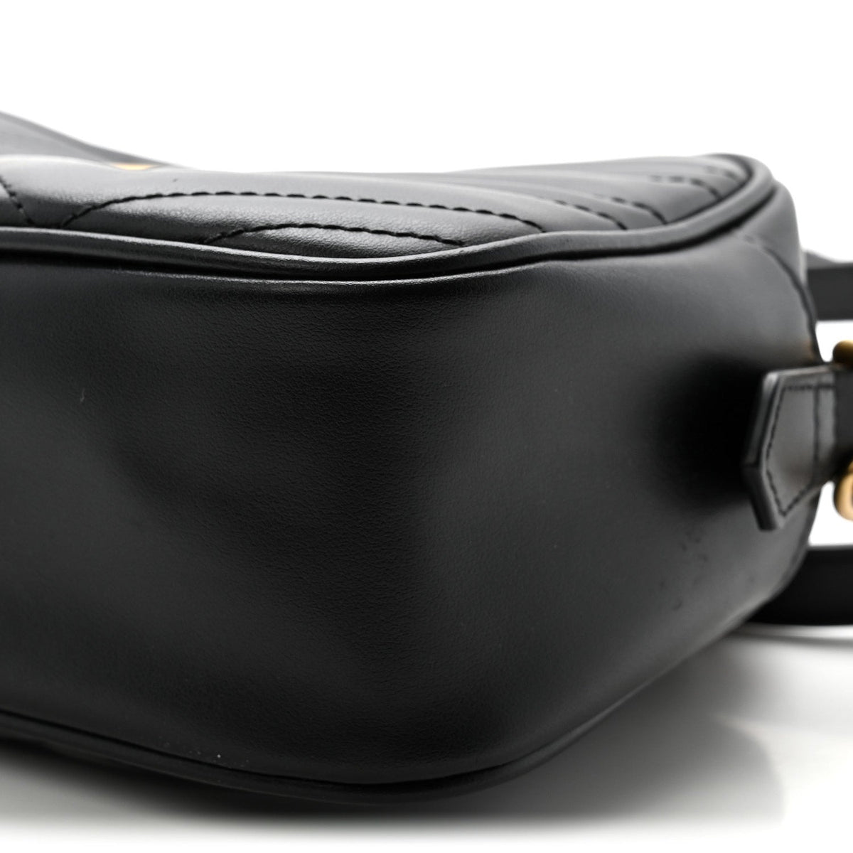 Calfskin Matelasse Small GG Marmont Chain Shoulder Bag Black