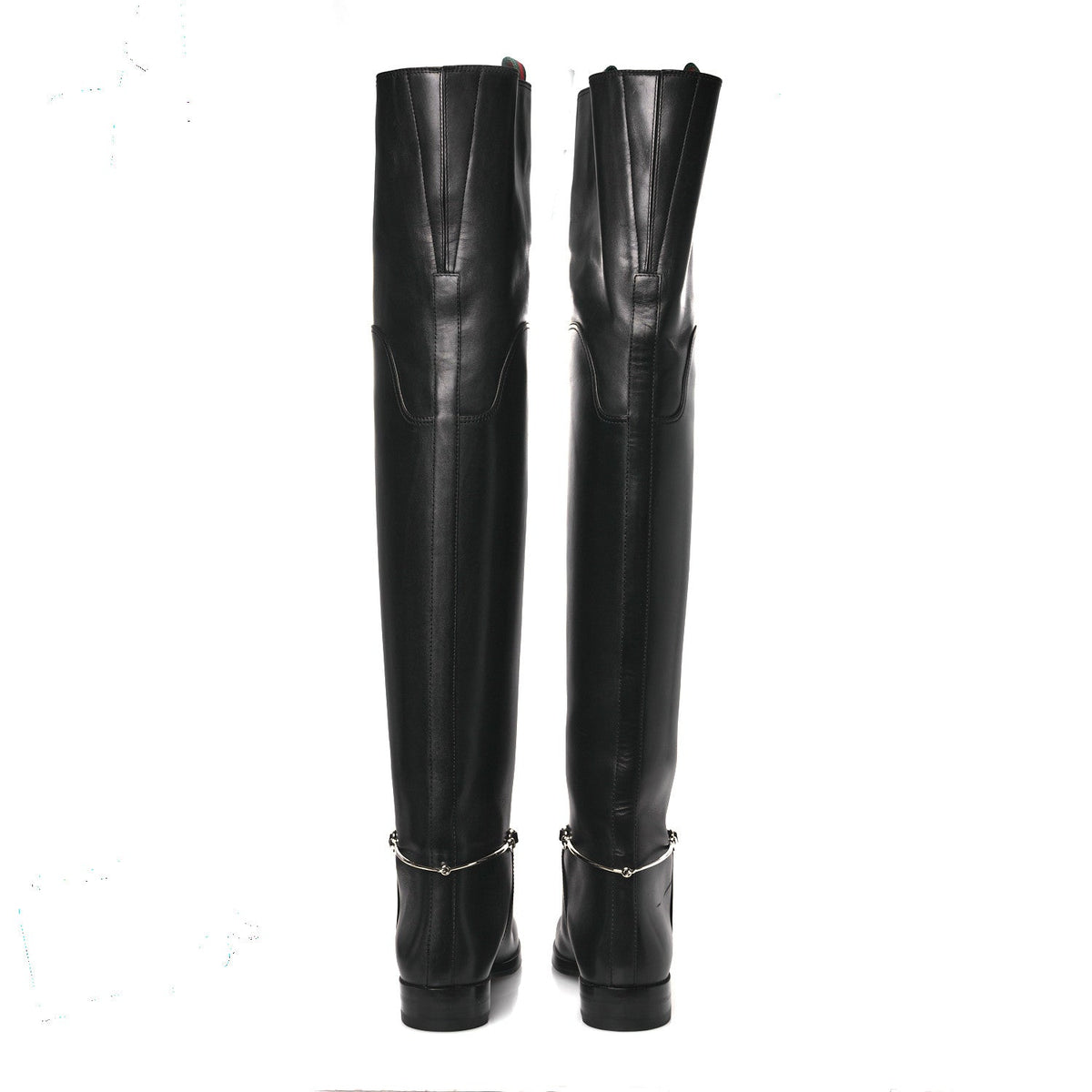 Calfskin Slim Horsebit Over The Knee High Boots 37 Black