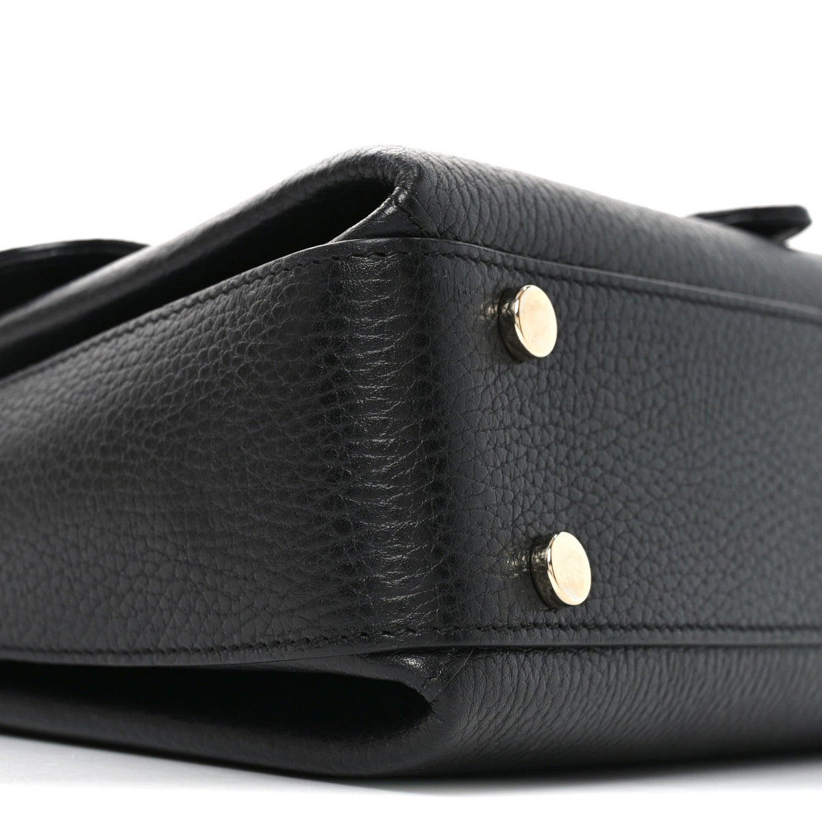 Dollar Calfskin Interlocking G Top Handle Shoulder Bag Black
