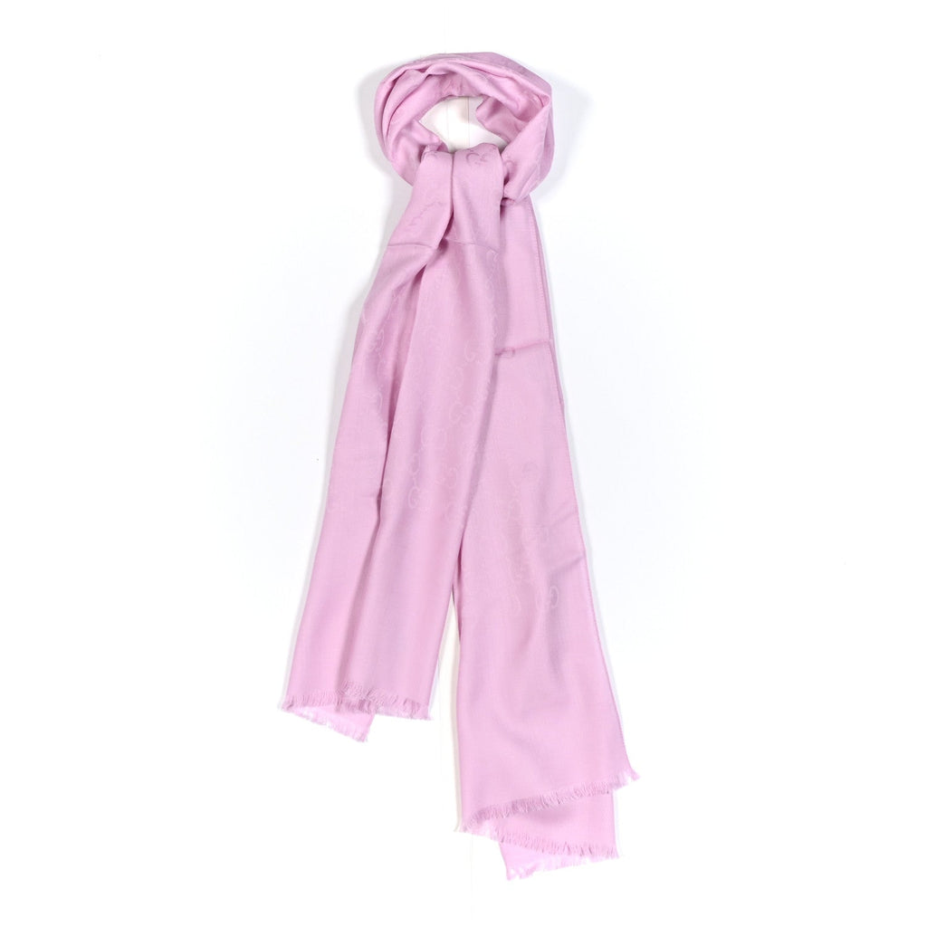 Wool Silk GG Monogram GGNat Scarf Rose