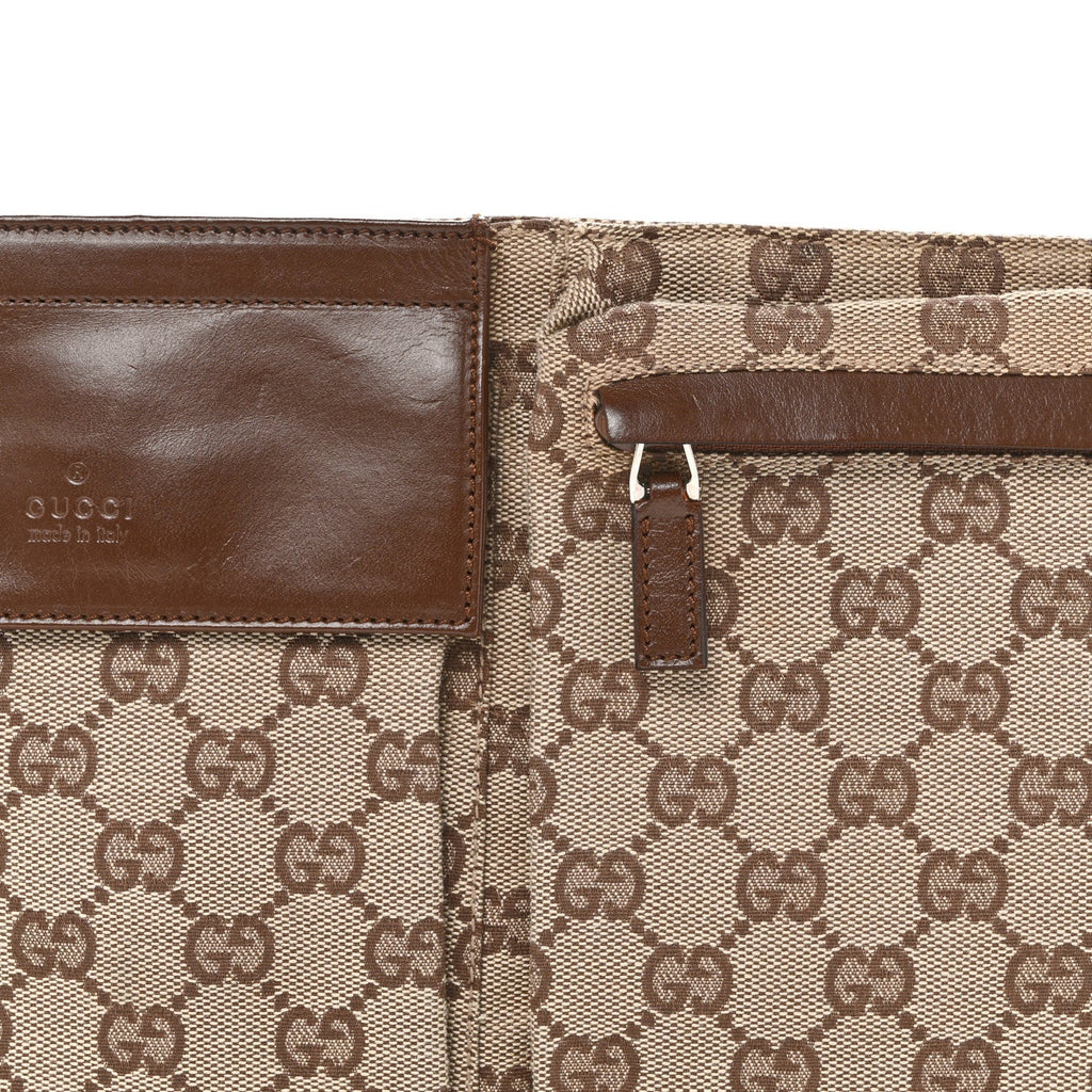 GG Monogram Web Double Pocket Belt Bag Ebony