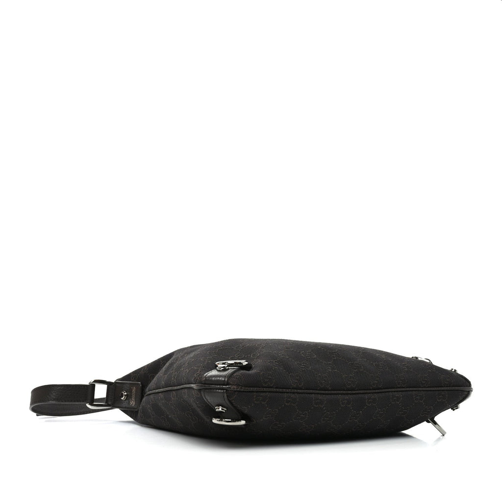 Denim Monogram Abbey Messenger Bag Dark Brown