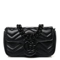 Calfskin Matelasse Monochrome GG Marmont Chain Belt Bag Black