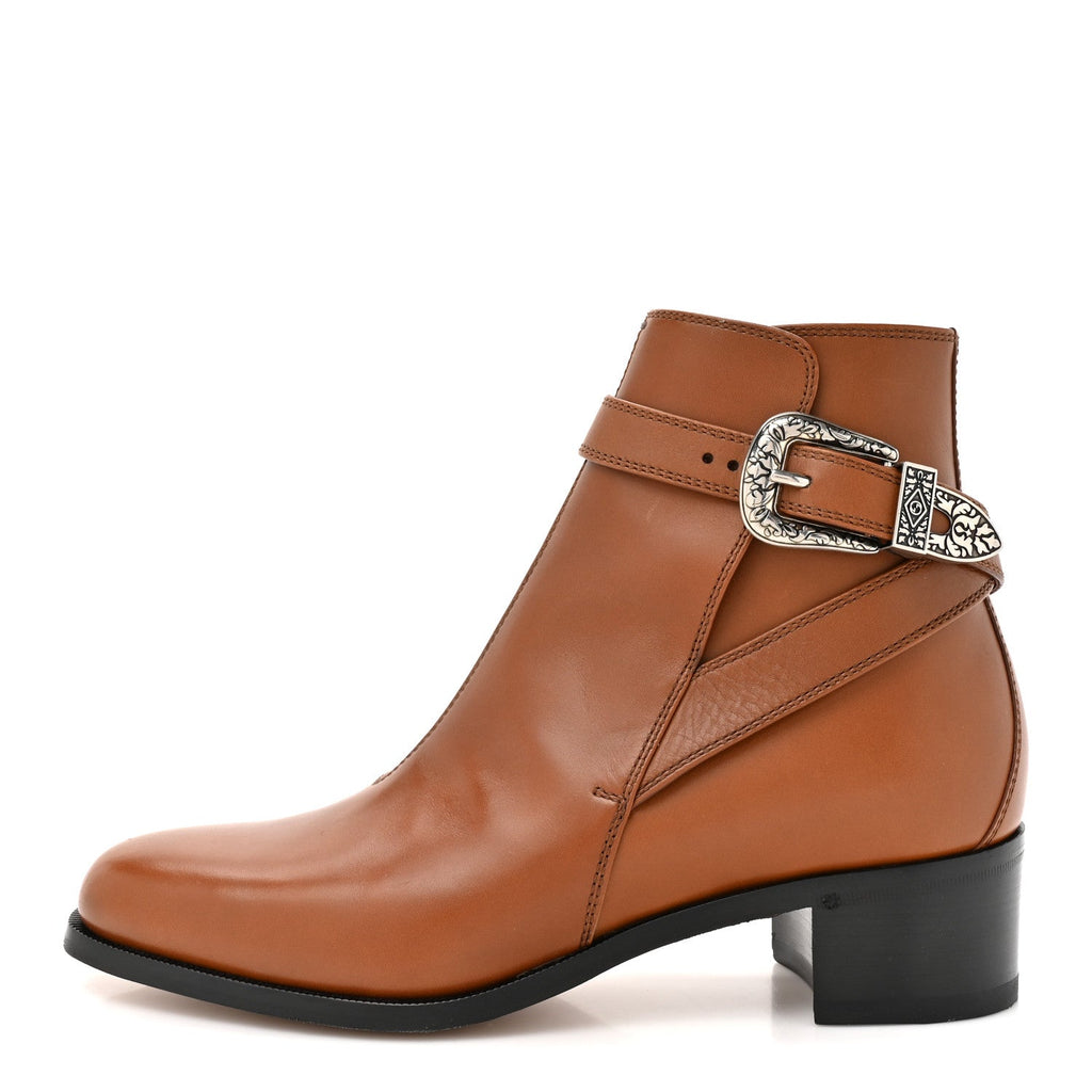 Calfskin Jakarta Buckle Boots 9 Cuir