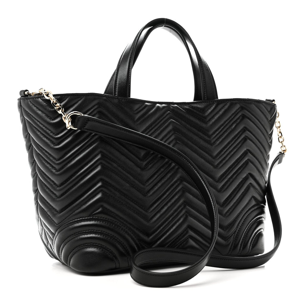 Lambskin Matelasse Medium GG Betty Tote Bag Black
