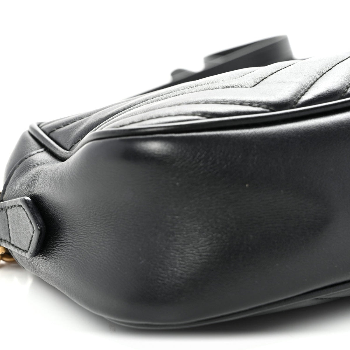 Calfskin Matelasse Small GG Marmont Chain Shoulder Bag Black