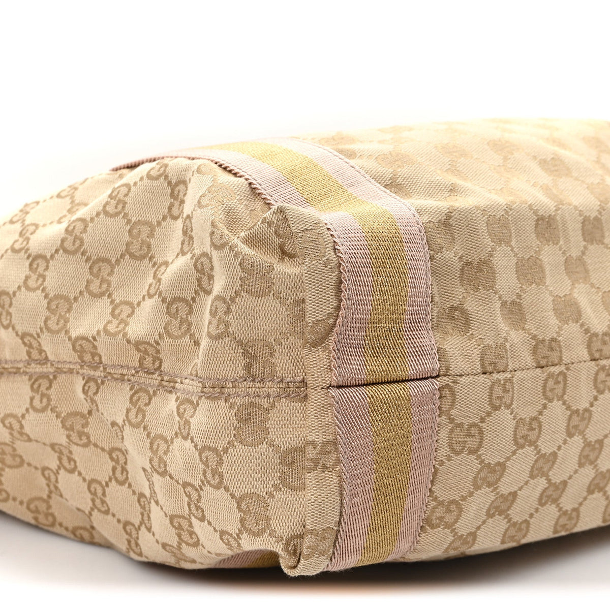 Monogram Medium Web Tote Pink Gold