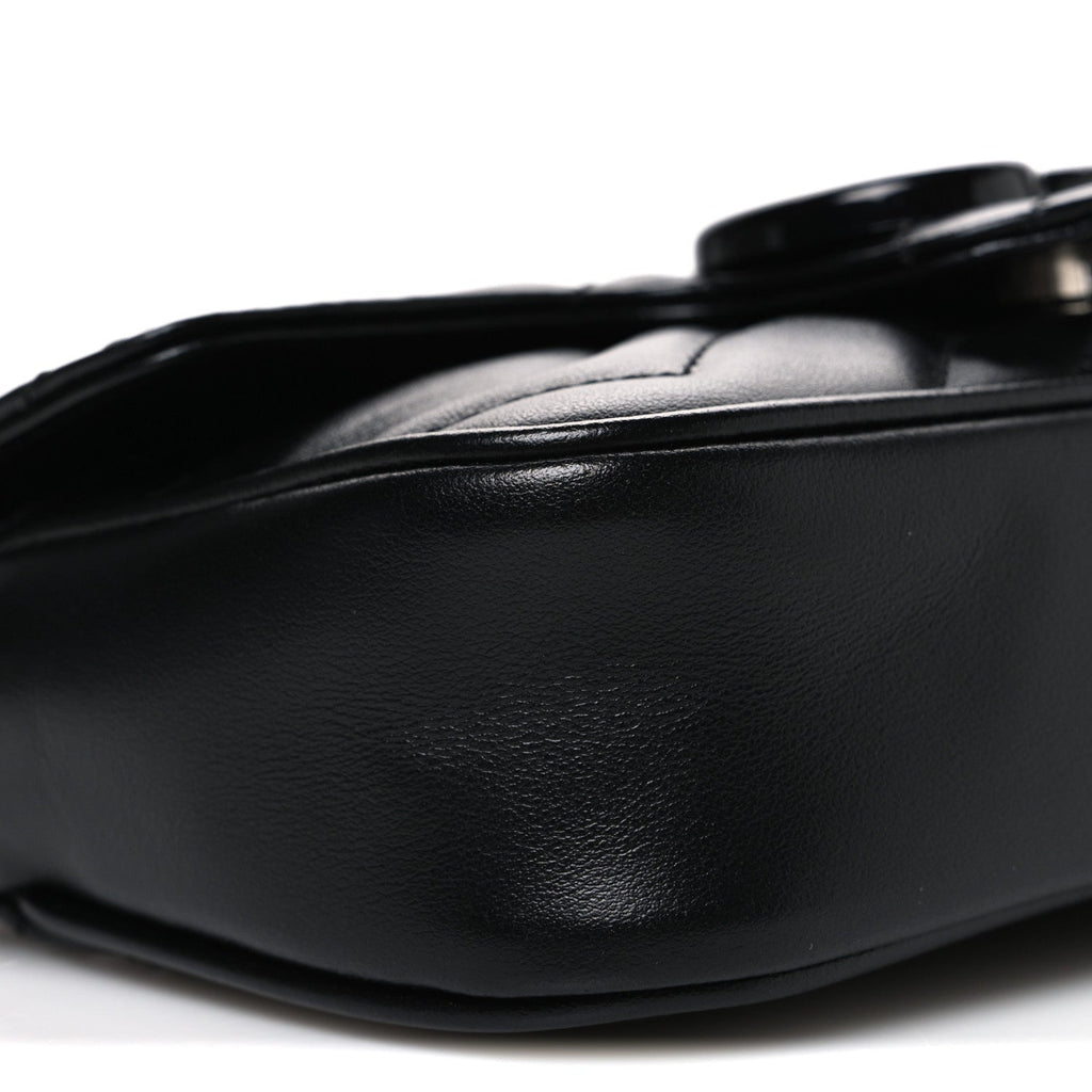 Calfskin Matelasse Monochrome GG Marmont Chain Belt Bag Black