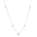 18K White Gold Diamond Running GG Pendant Necklace