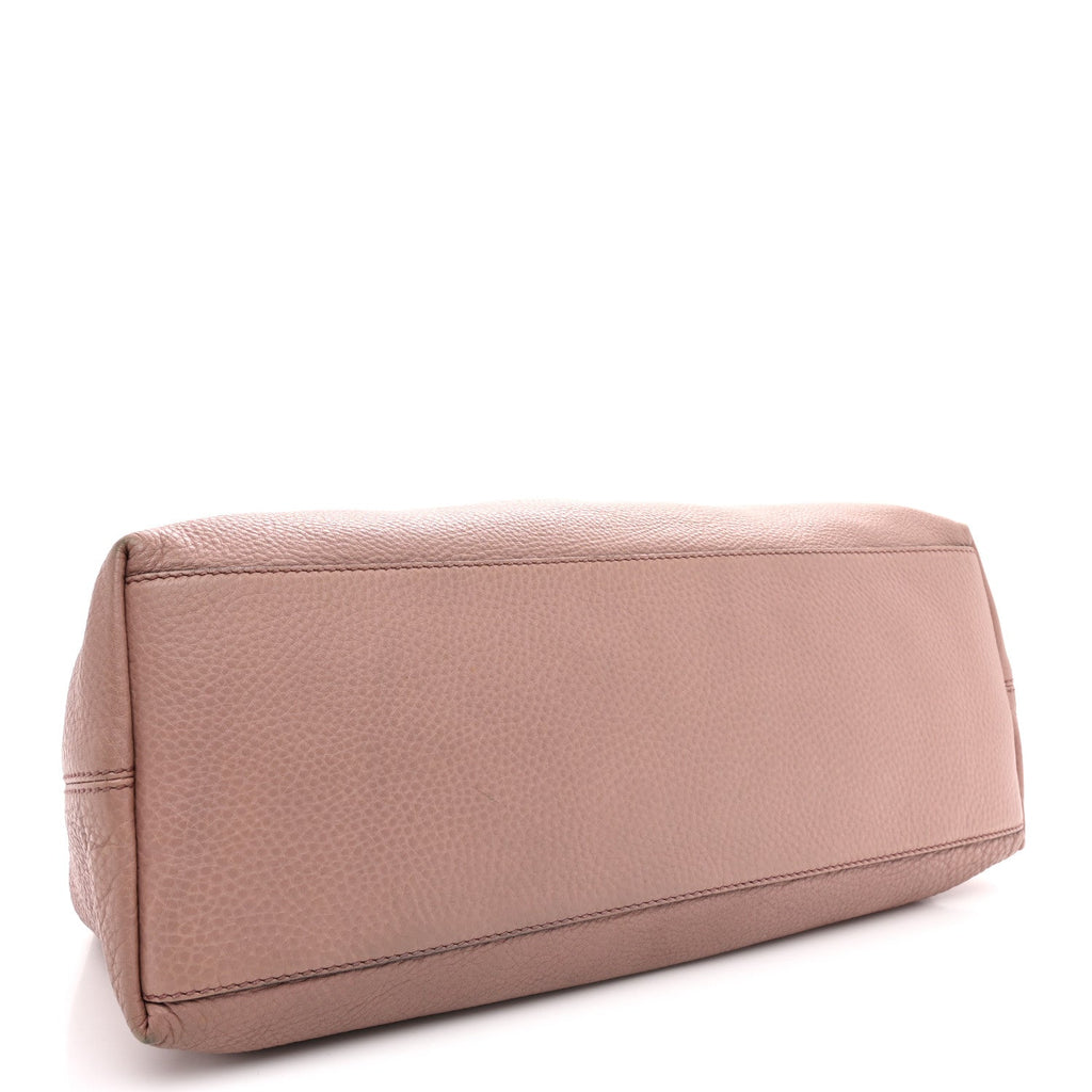 Pebbled Calfskin Medium Soho Chain Shoulder Bag Antique Rose