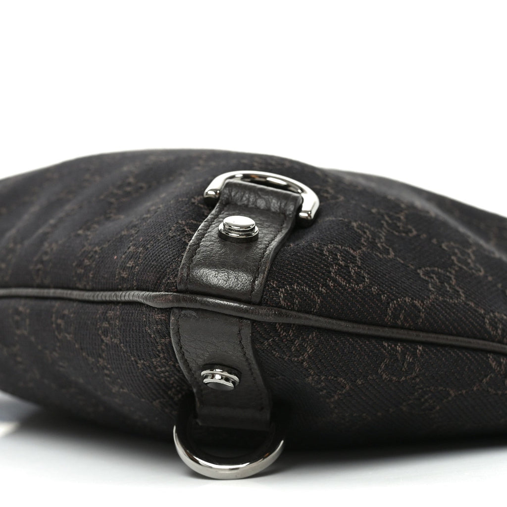 Denim Monogram Abbey Messenger Bag Dark Brown