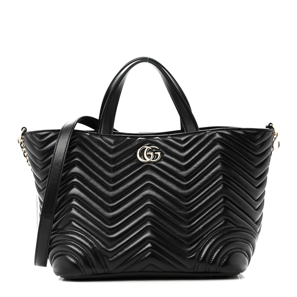 Lambskin Matelasse Medium GG Betty Tote Bag Black