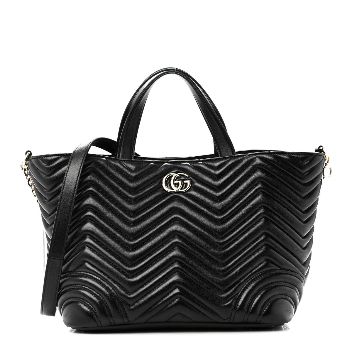 Lambskin Matelasse Medium GG Betty Tote Bag Black