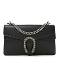 Pebbled Calfskin Small Dionysus Shoulder Bag Black