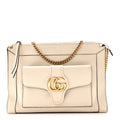 New Sakai Calfskin Lux Dahlia Chain Shoulder Bag Mystic White
