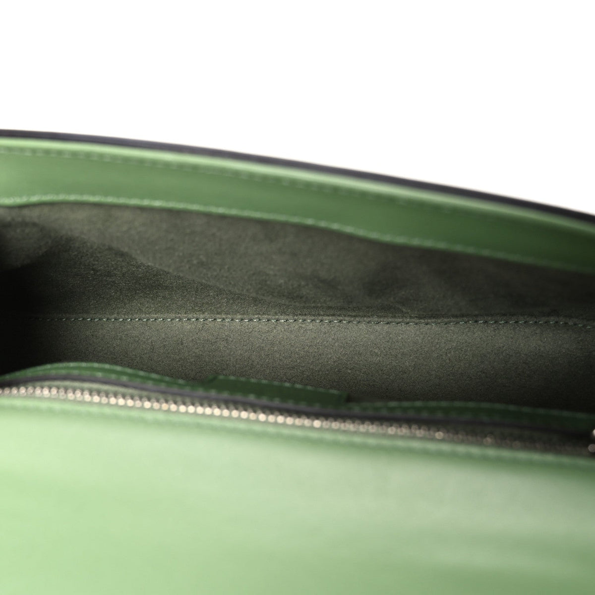 Senna Calfskin Petite GG Top Handle Shoulder Bag Green Soil Grass