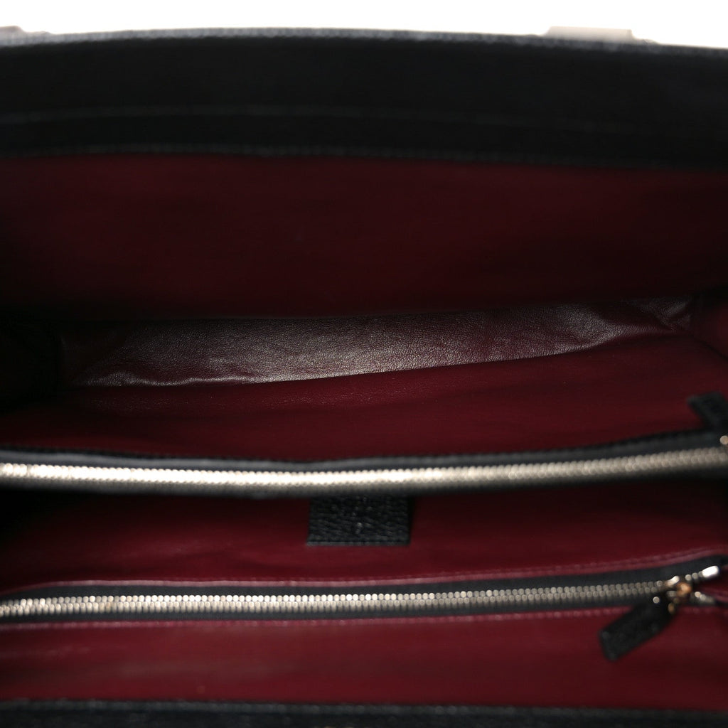 Grainy Calfskin Medium Zumi Top Handle Bag Black