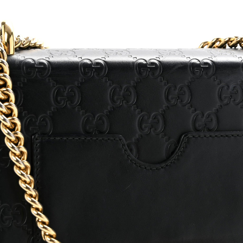 Guccissima Small Padlock Shoulder Bag Black