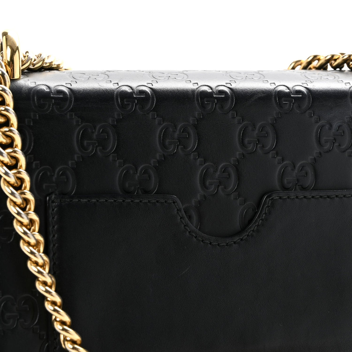 Guccissima Small Padlock Shoulder Bag Black