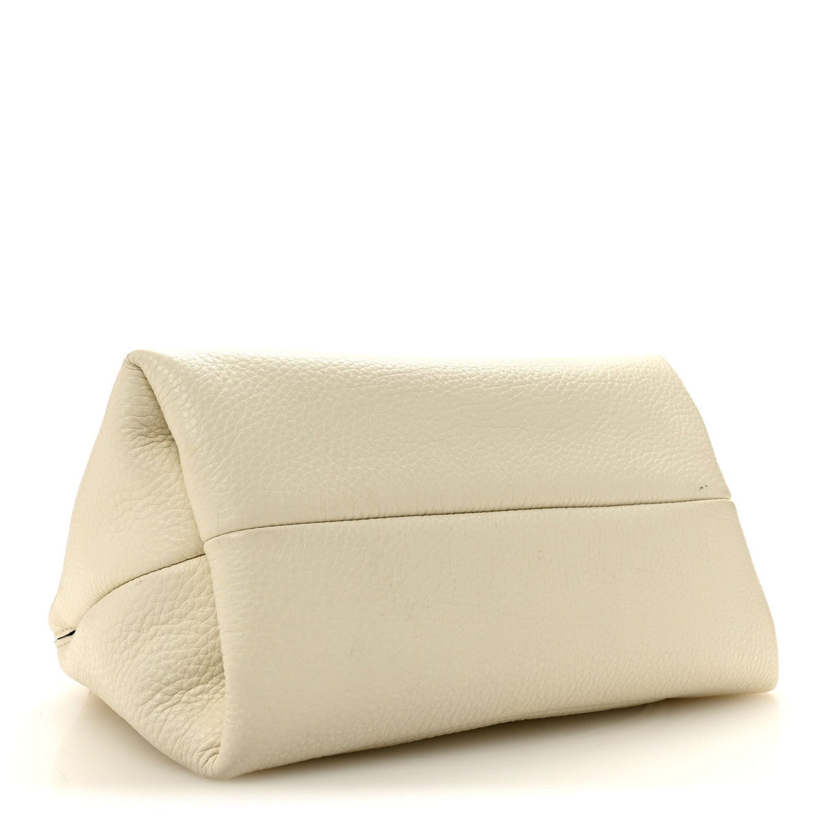 Grained Calfskin Softbit Medium Shoulder Bag White