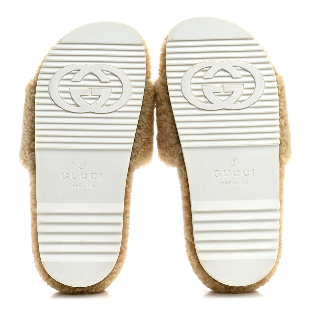 Shearling Womens Eileen Slide Sandals 37 Cocoa Butterscotch