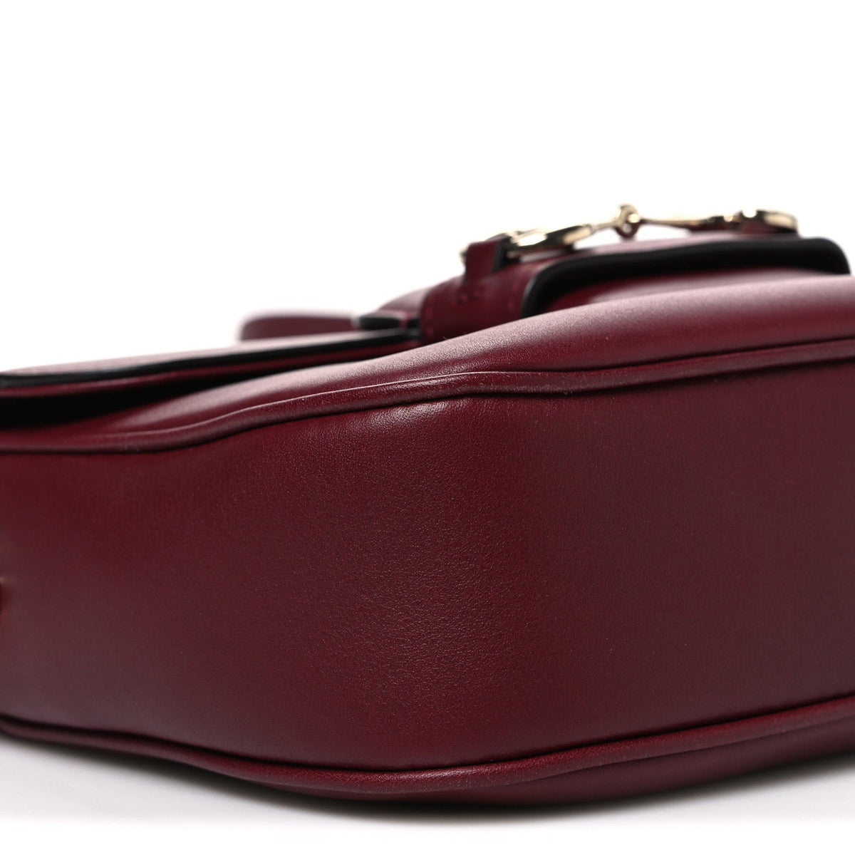 Arabella Calfskin Horsebit 1955 Soft Small Shoulder Bag Rosso Ancora