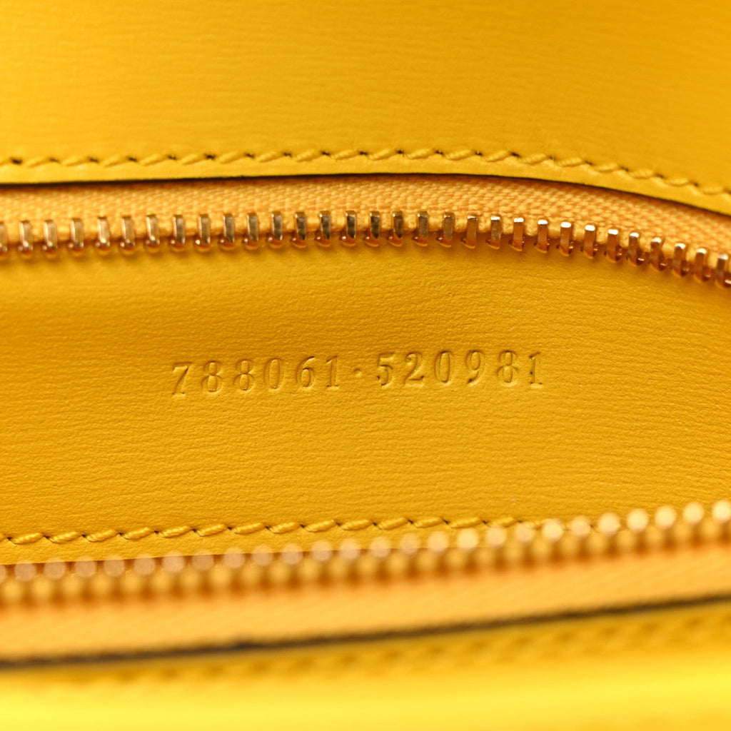 GG Monogram Textured Dollar Calfskin Small Luce Shoulder Bag Yellow