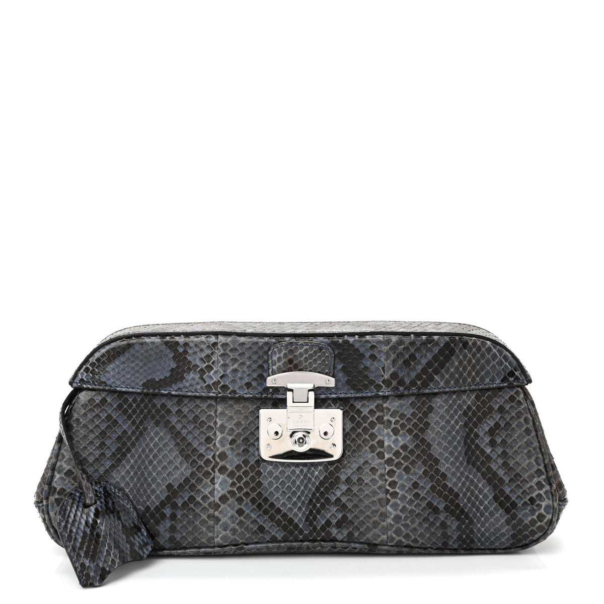Python Lady Lock Clutch Blue