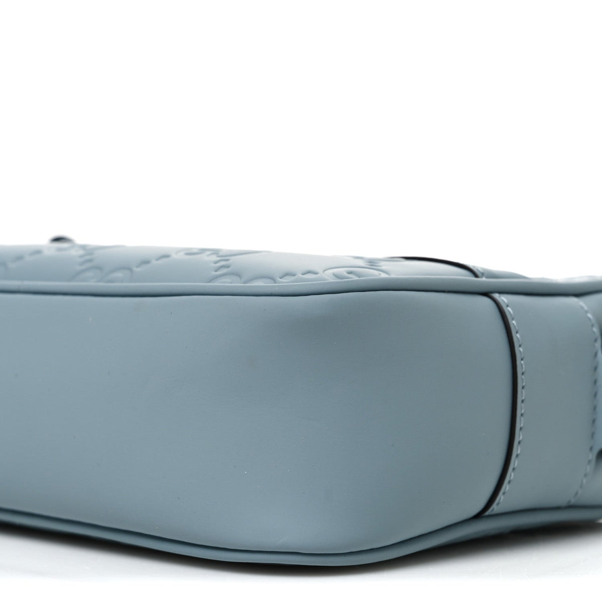 Rubber Effect Calfskin GG Mini Crossbody Bag Light Blue