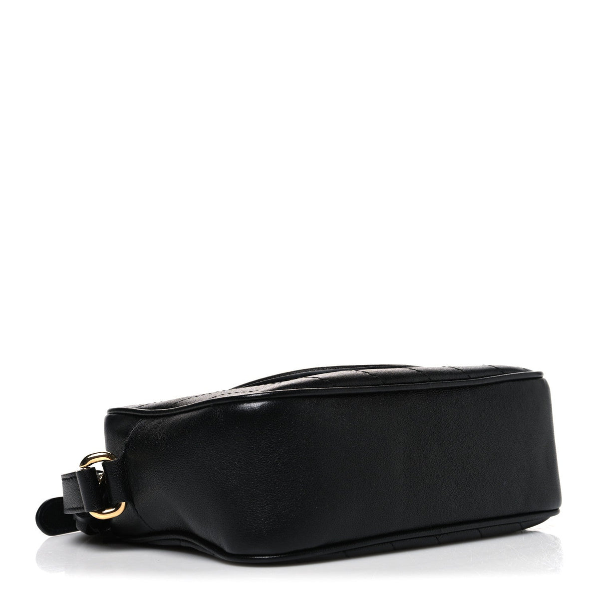 Sakai Be Green Calfskin Diagonal Stitched Small Blondie Shoulder Bag Black