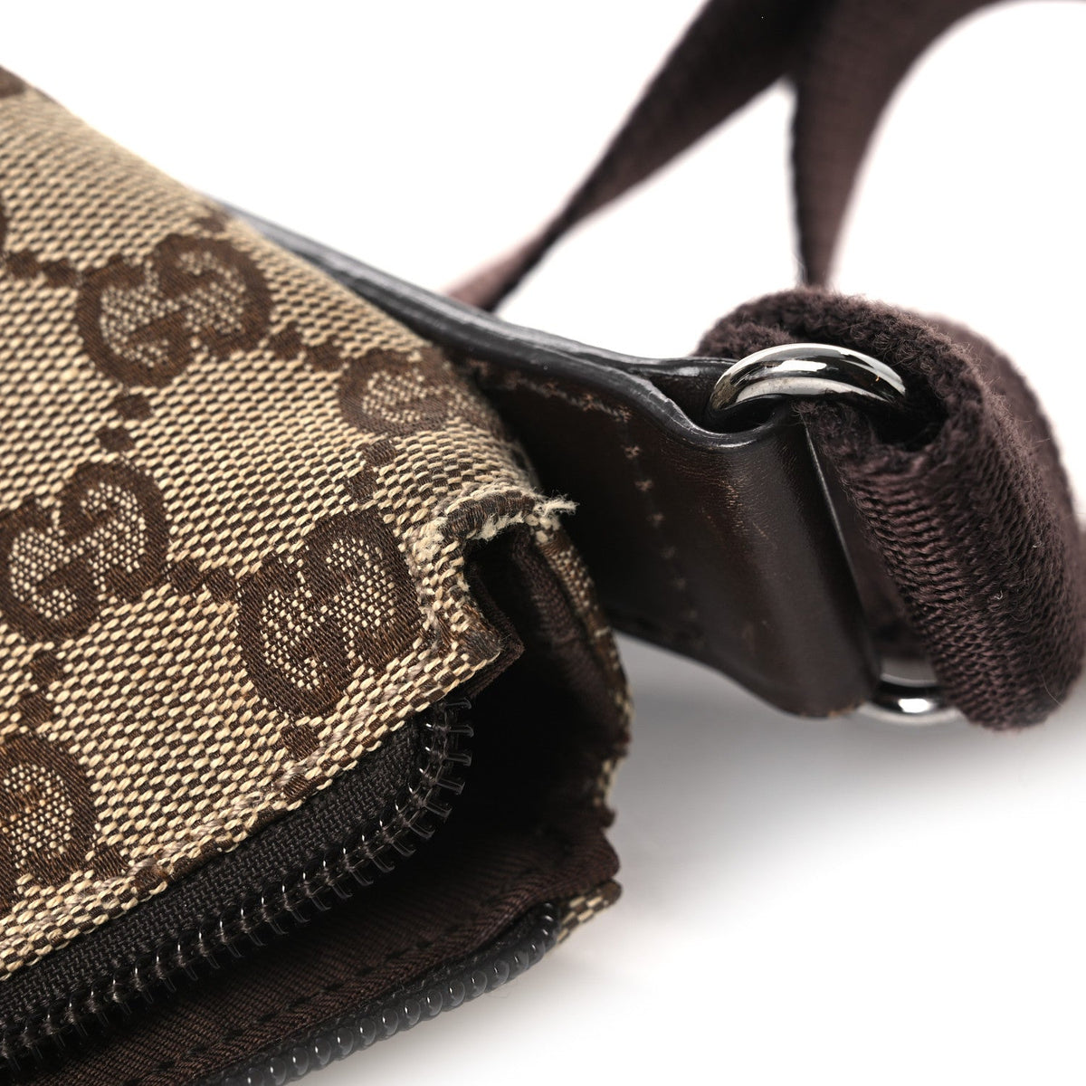 Monogram Calfskin Perforated Medium Flat Messenger Bag Dark Brown