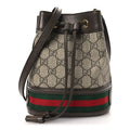 GG Supreme Monogram Web Mini Ophidia Bucket Bag Brown