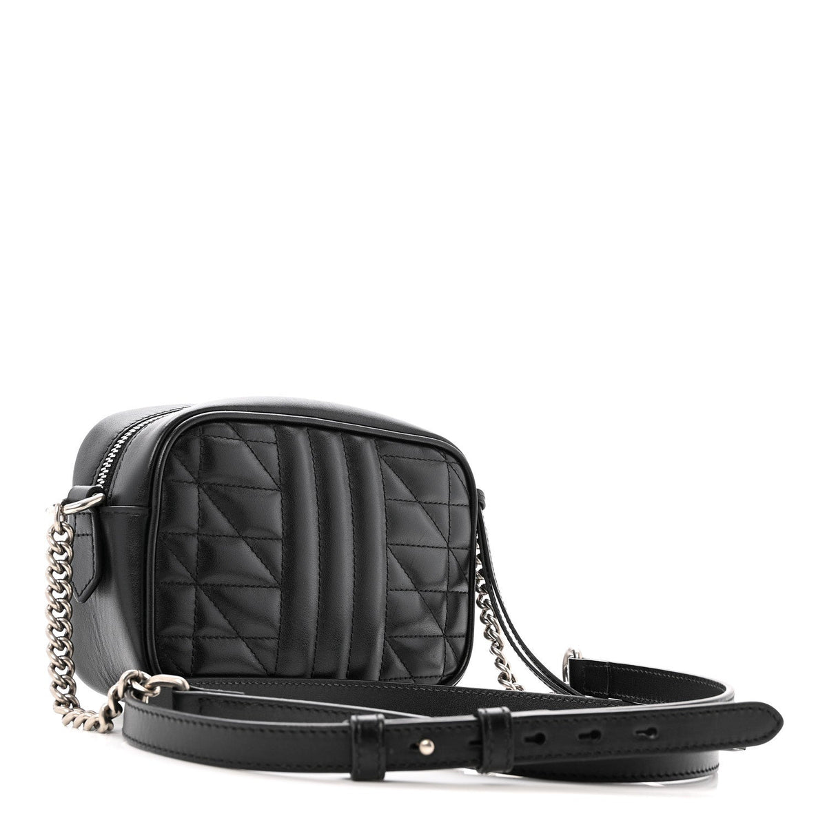 Calfskin Matelasse Aria GG Marmont Chain Shoulder Bag Black