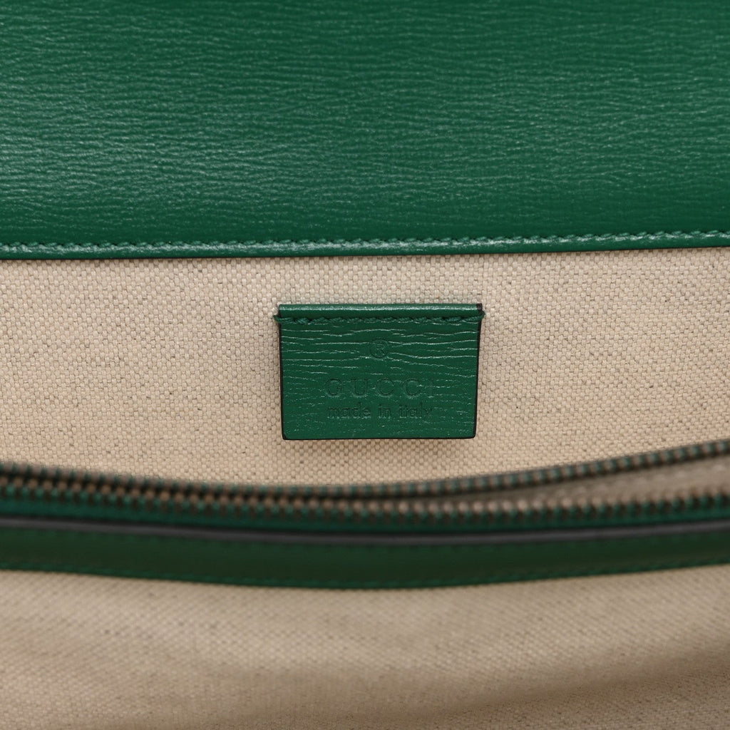 Azalea Calfskin Enamel Small Dionysus Shoulder Bag New Shamarock Emerald Off White