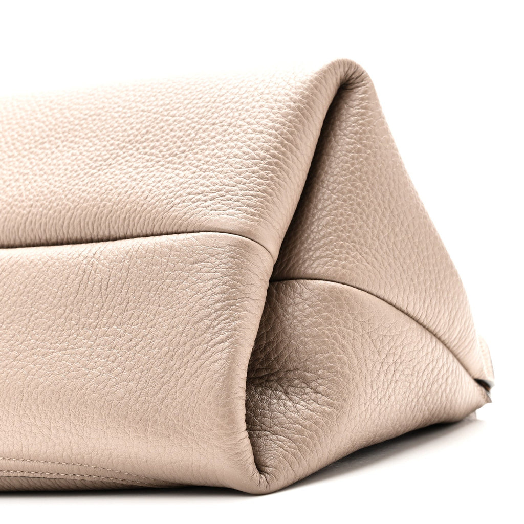 Grained Calfskin Softbit Medium Shoulder Bag Taupe Taupe