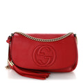 Pebbled Calfskin Medium Soho Flap Crossbody Tabasco Red