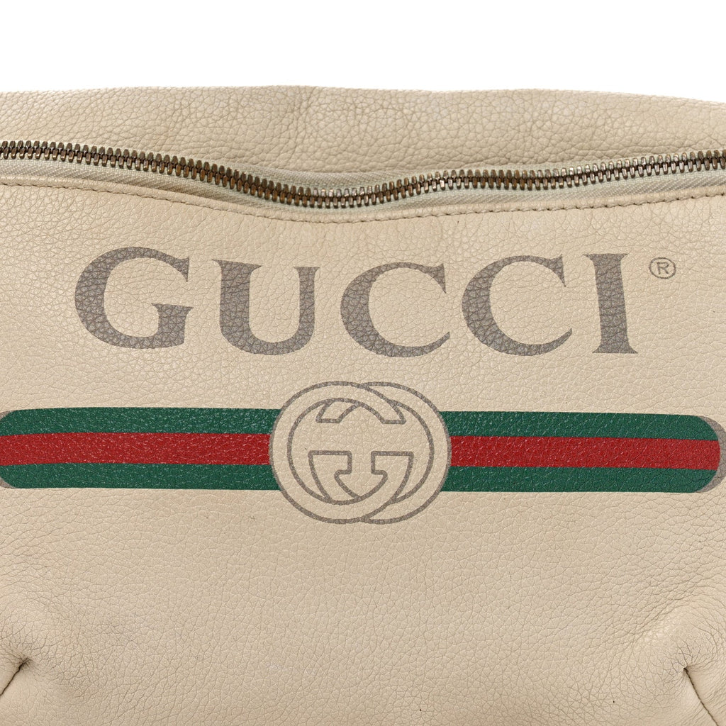 Grained Calfskin Logo Belt Bag White