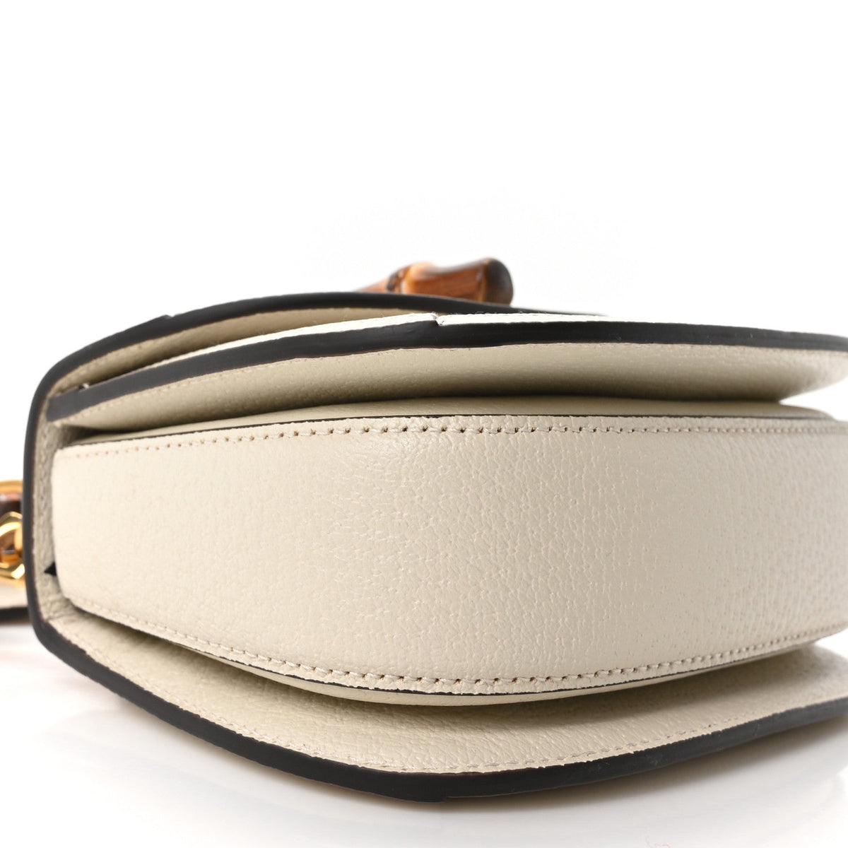 Monogram Jumbo GG Textured Dollar Calfskin Web Small Bamboo 1947 Top Handle Bag Off White