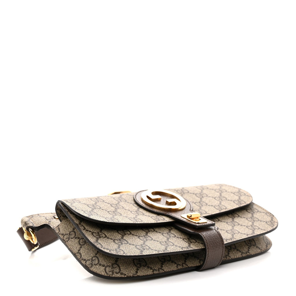 GG Supreme Monogram Textured Dollar Calfskin Blondie Belt Bag Beige Ebony New Acero