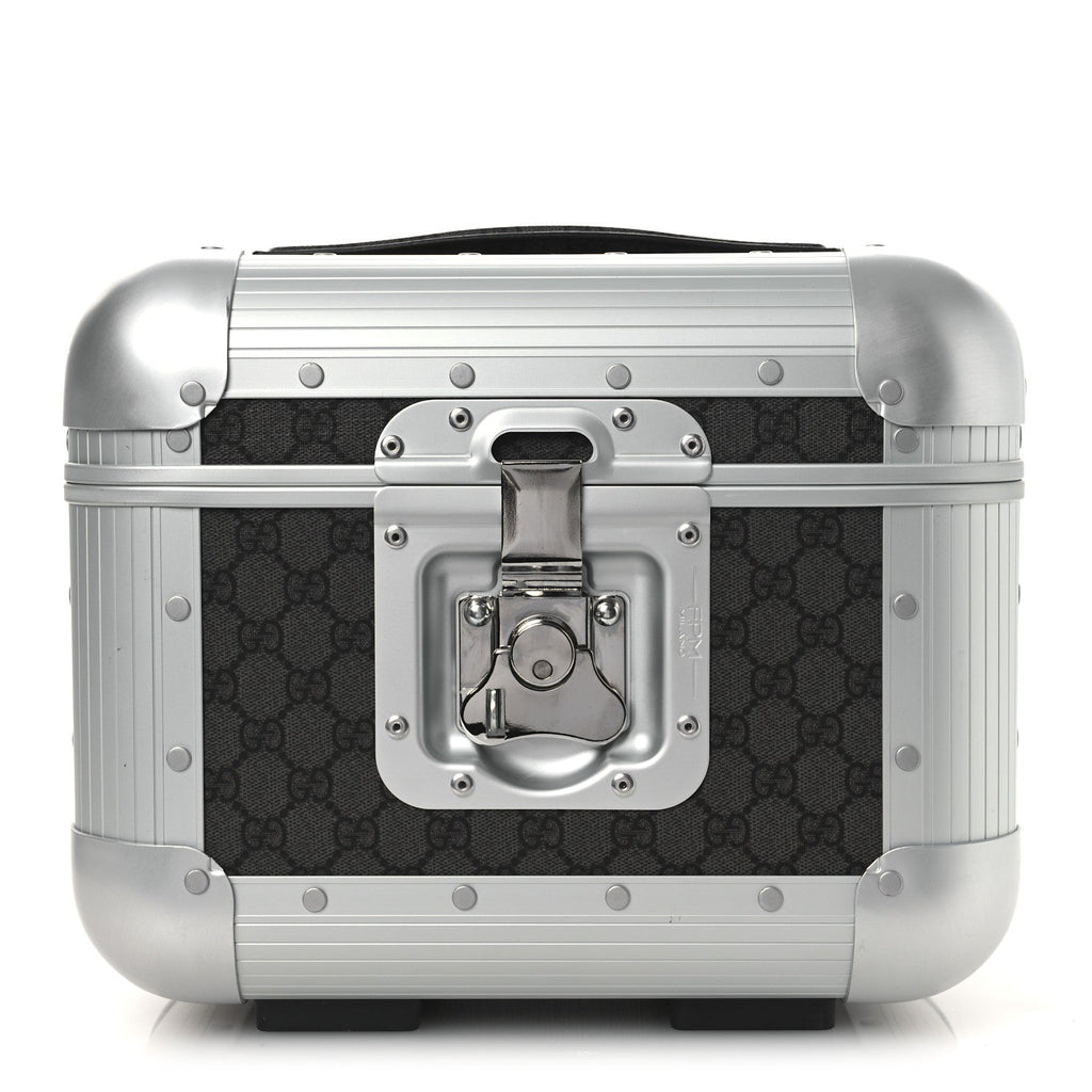 GG Supreme Monogram Aluminum Porter Beauty Case Silver
