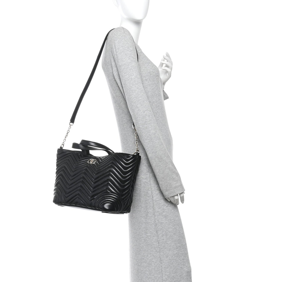 Lambskin Matelasse Medium GG Betty Tote Bag Black