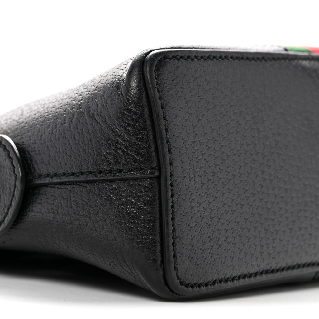 Calfskin GG Web Small Ophidia Dome Shoulder Bag Black