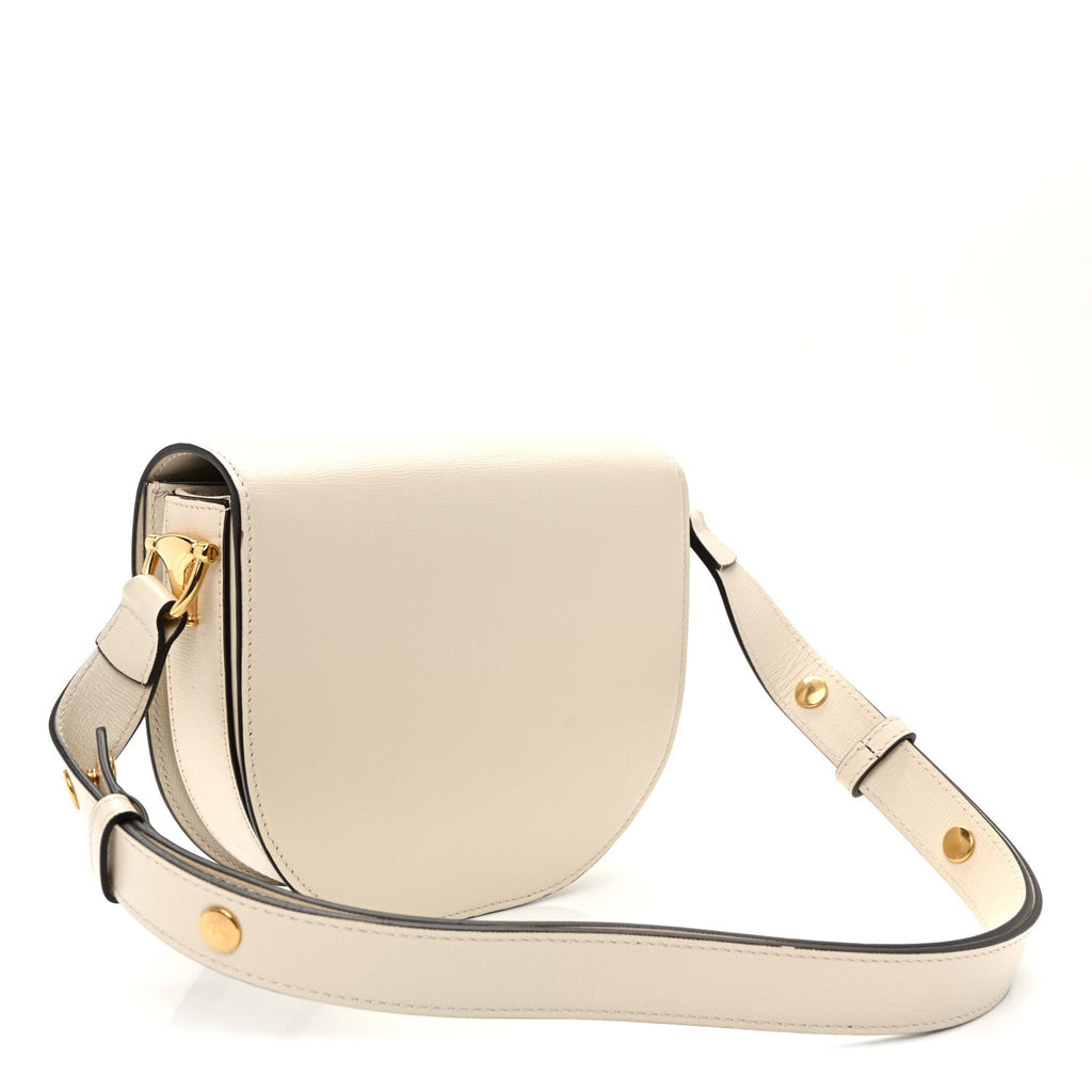 Azalea Calfskin Mini Horsebit 1955 Rounded Shoulder Bag Mystic White