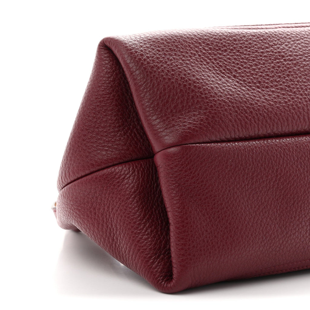 Grained Calfskin Softbit Medium Shoulder Bag Rosso Ancora