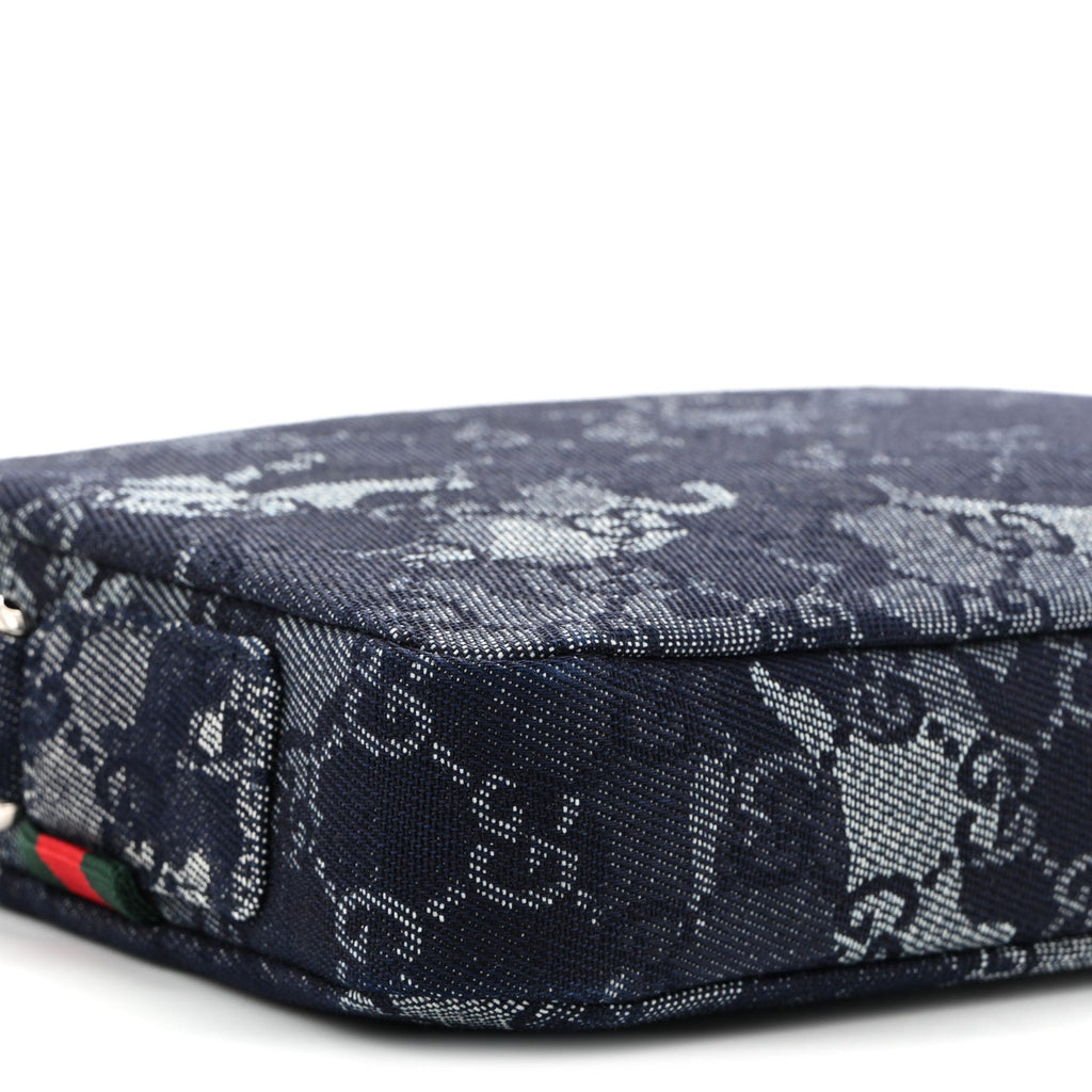 Denim GG Monogram Camouflage Small Crossbody Bag Blue