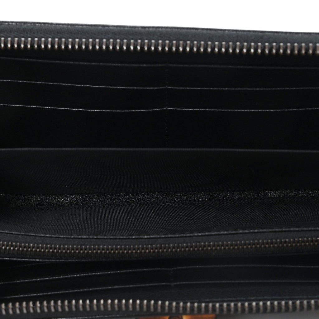 Wonka Grain Calfskin Diana Continental Wallet Black Black
