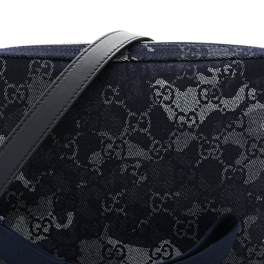 Denim GG Monogram Camouflage Small Crossbody Bag Blue