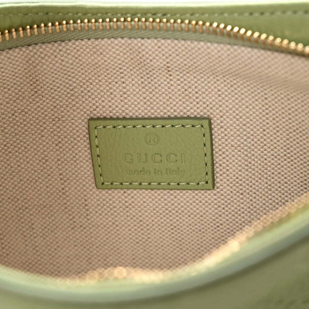 GG Grainy Calfskin Emblem Super Mini Shoulder Bag Sage Leaf